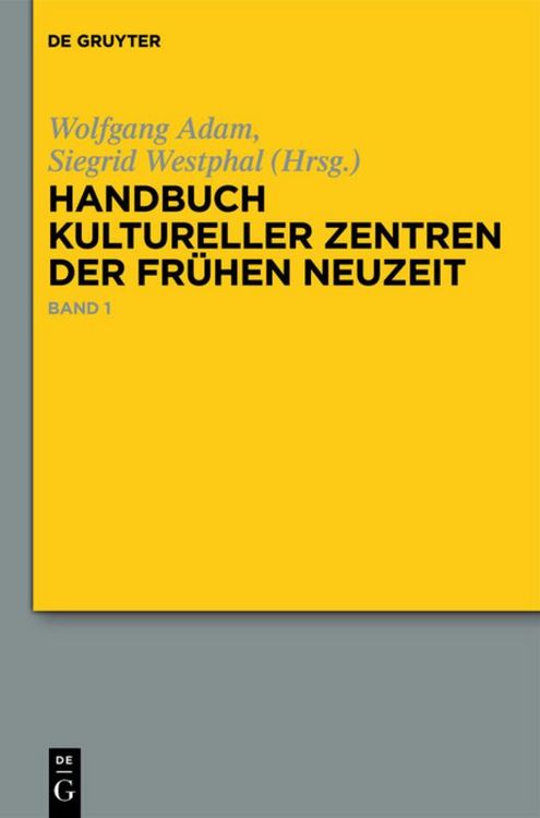 Produktbild: Handbuch kultureller Zentren der Fr&uuml;hen Neuzeit