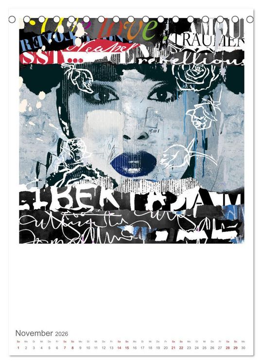 Produktbild: POP UP GIRLS Art Portr&auml;ts by Ulrike Langen (Tischkalender 2026 DIN A5 hoch), CALVENDO Monatskalender
