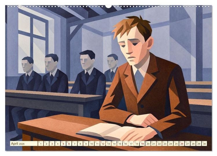 Produktbild: Hermann Hesse. Sein Leben, seine Werke (hochwertiger Premium Wandkalender 2026 DIN A2 quer), Kunstdruck in Hochglanz