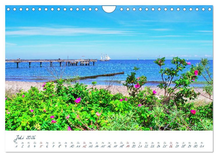 Produktbild: Seebr&uuml;cken an der Ostsee - Aufs Meer laufen und die frische Ostseebrise genie&szlig;en (Wandkalender 2026 DIN A4 quer), CALVENDO Monatskalender