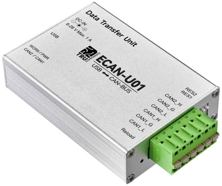 Produktbild: TRU COMPONENTS TC-12626060 TC-ECAN-U01 CAN Umsetzer USB, CAN Bus 5 V/DC 1St.
