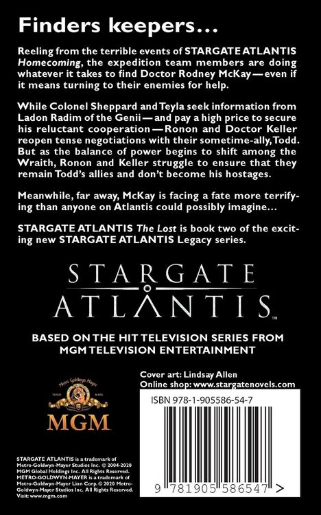 Produktbild: STARGATE ATLANTIS The Lost (Legacy book 2)