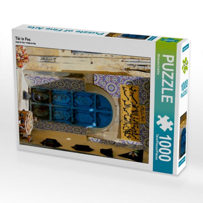 Produktbild: CALVENDO Puzzle T&uuml;r in Fes | 1000 Teile Lege-Gr&ouml;&szlig;e 64x48cm Foto-Puzzle f&uuml;r gl&uuml;ckliche Stunden