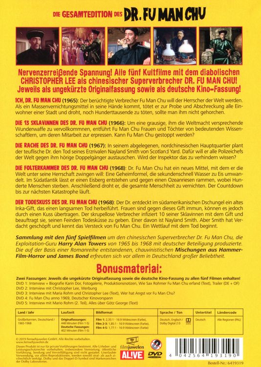 Produktbild: Dr. Fu Man Chu Gesamtedition - Alle 5 Filme auf 5 DVDs (Filmjuwelen)
