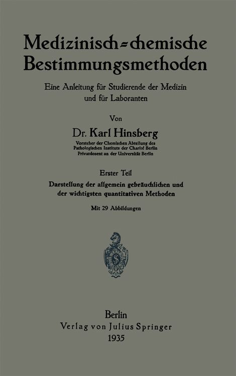 Produktbild: Medizinisch = chemische Bestimmungsmethoden