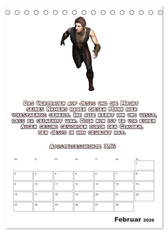 Produktbild: drei.sechzehn - Der Jesus Kalender (Tischkalender 2026 DIN A5 hoch), CALVENDO Monatskalender