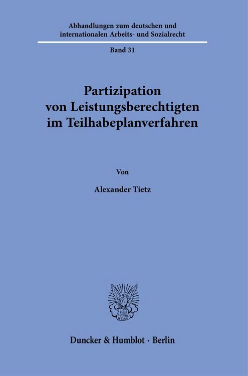 Produktbild: Partizipation von Leistungsberechtigten im Teilhabeplanverfahren