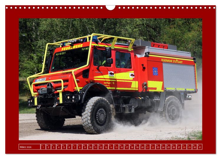 Produktbild: Unimog bei der Feuerwehr (Wandkalender 2026 DIN A3 quer), CALVENDO Monatskalender