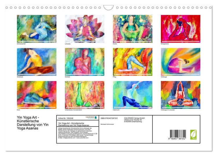 Produktbild: Yin Yoga Art - K&uuml;nstlerische Darstellung von Yin Yoga Asanas (Wandkalender 2026 DIN A3 quer), CALVENDO Monatskalender