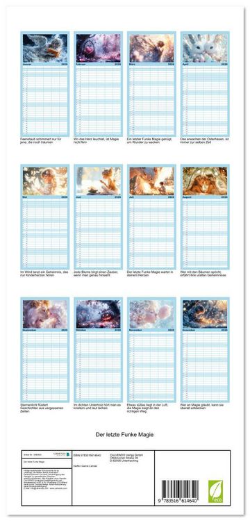 Produktbild: Familienplaner 2026 - Der letzte Funke Magie mit 5 Spalten (Wandkalender, 21 x 45 cm) CALVENDO