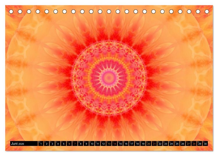 Produktbild: Energie - Mandalas in orange (Tischkalender 2026 DIN A5 quer), CALVENDO Monatskalender