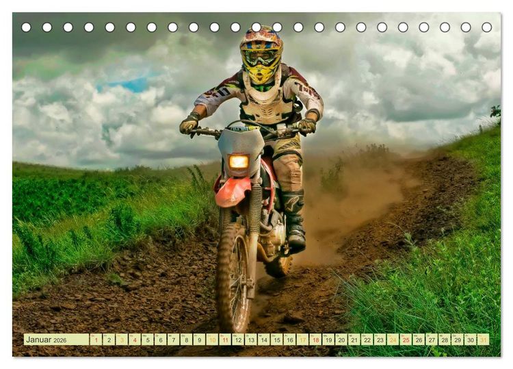 Produktbild: Motocross - so cool (Tischkalender 2026 DIN A5 quer), CALVENDO Monatskalender
