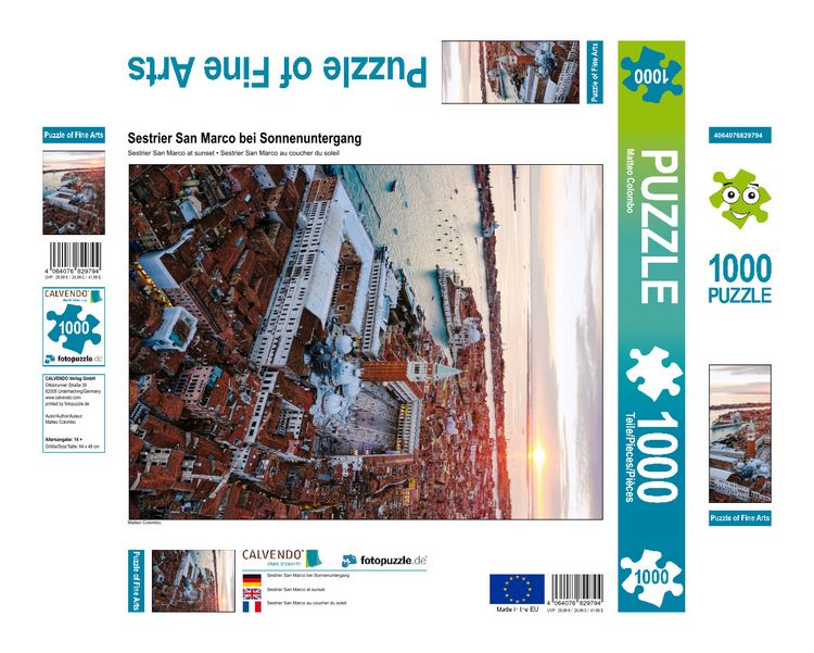 Produktbild: CALVENDO Puzzle Sestrier San Marco bei Sonnenuntergang | 1000 Teile Lege-Gr&ouml;&szlig;e 64x48cm Foto-Puzzle f&uuml;r gl&uuml;ckliche Stunden