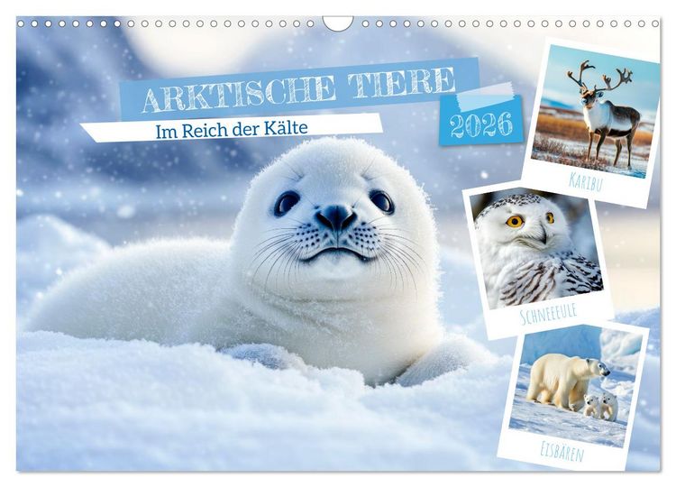 Produktbild: ARKTISCHE TIERE Im Reich der K&auml;lte (Wandkalender 2026 DIN A3 quer), CALVENDO Monatskalender