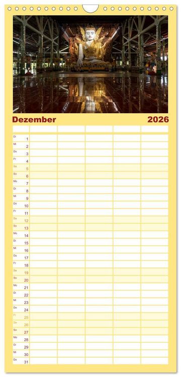Produktbild: Familienplaner 2026 - Siddhartha Gautama - Buddha mit 5 Spalten (Wandkalender, 21 x 45 cm) CALVENDO