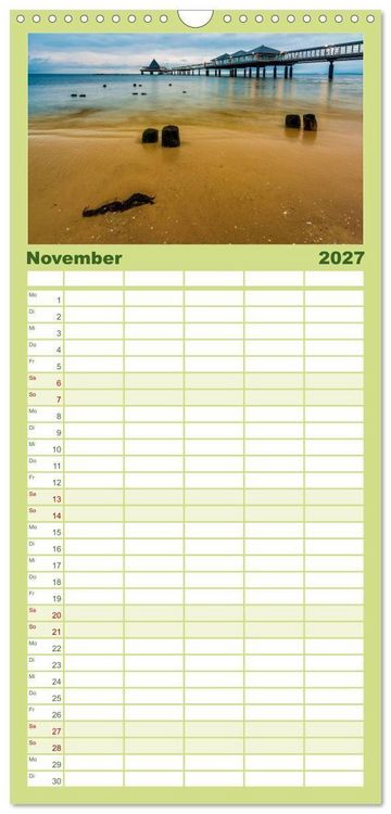 Produktbild: Familienplaner 2027 - Usedom - Deutscher Inseltraum mit 5 Spalten (Wandkalender, 21 x 45 cm) CALVENDO