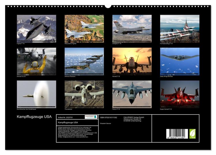 Produktbild: Kampfflugzeuge USA (hochwertiger Premium Wandkalender 2026 DIN A2 quer), Kunstdruck in Hochglanz
