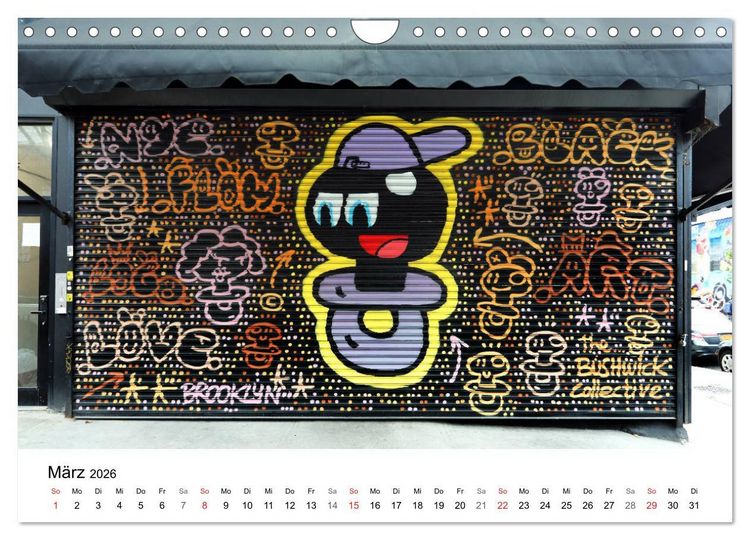 Produktbild: Brooklyn Street Art (Wandkalender 2026 DIN A4 quer), CALVENDO Monatskalender
