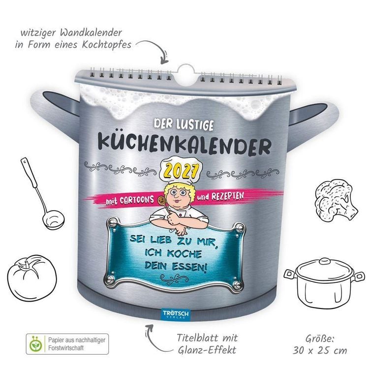 Produktbild: TR&Ouml;TSCH - Formkalender Der lustige K&uuml;chenkalender 2027
