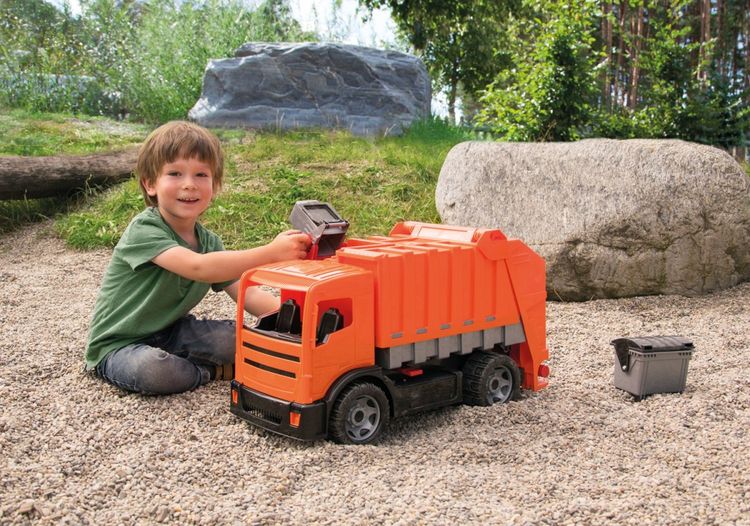 Produktbild: Lena M&uuml;llwagen, orange, mit 2 Achsen