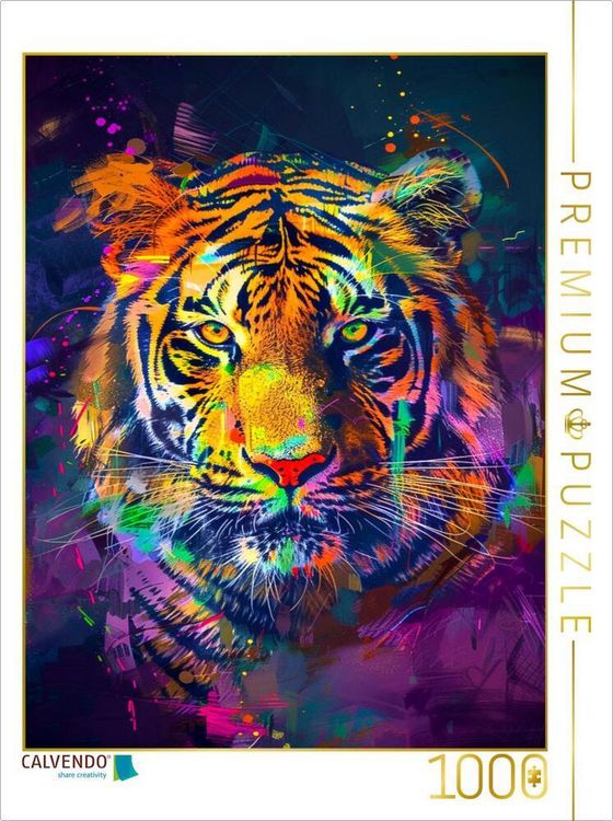 Produktbild: CALVENDO Puzzle Tiger | 1000 Teile Lege-Gr&ouml;&szlig;e 64x48cm Foto-Puzzle f&uuml;r gl&uuml;ckliche Stunden
