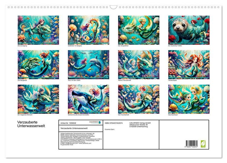 Produktbild: Verzauberte Unterwasserwelt (Wandkalender 2026 DIN A2 quer), CALVENDO Monatskalender