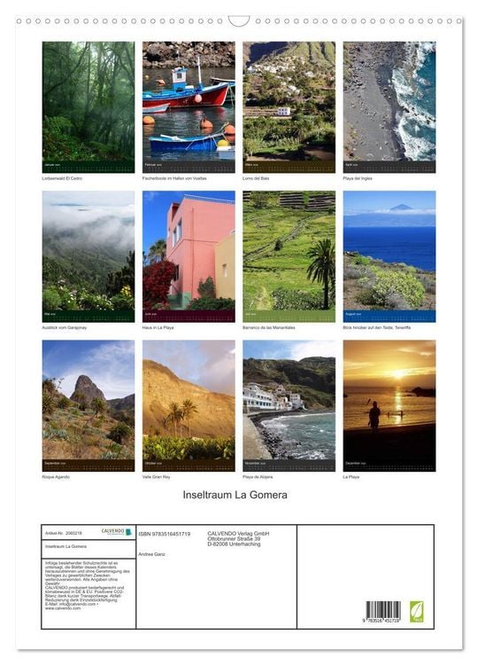 Produktbild: Inseltraum La Gomera (Wandkalender 2026 DIN A2 hoch), CALVENDO Monatskalender