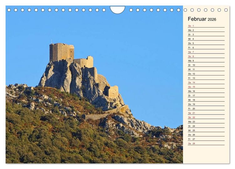 Produktbild: Katharerburgen - Entdeckungen im Pays Cathare (Wandkalender 2026 DIN A4 quer), CALVENDO Monatskalender