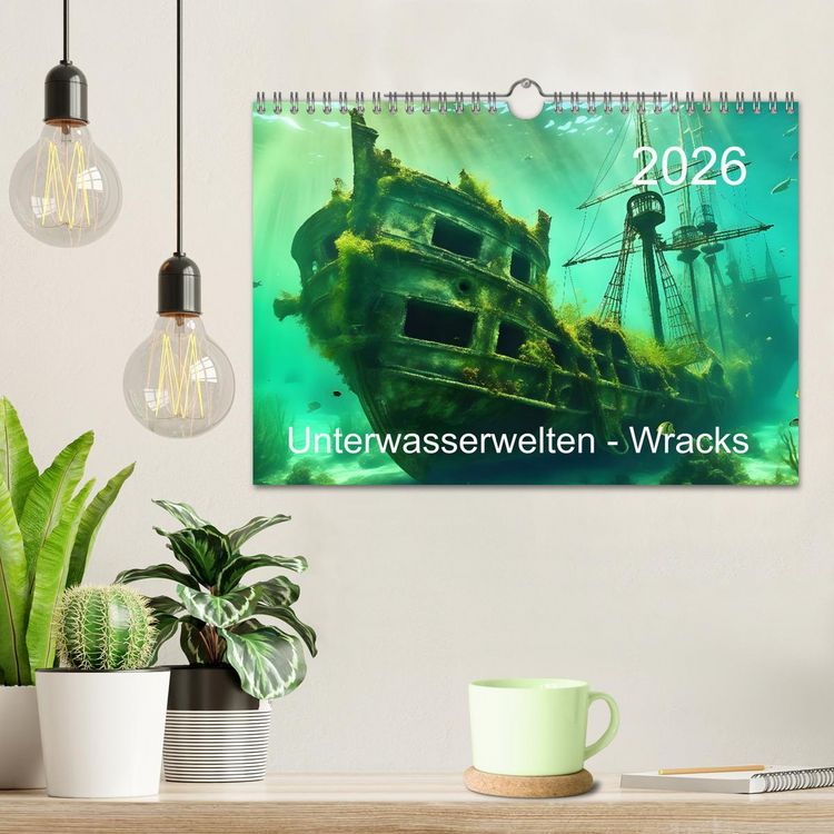 Produktbild: Unterwasserwelt der Wracks 2026 (Wandkalender 2026 DIN A4 quer), CALVENDO Monatskalender