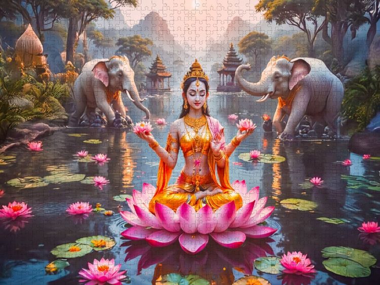 Produktbild: CALVENDO Puzzle Lakshmi, G&ouml;ttin des Reichtums | 2000 Teile Lege-Gr&ouml;&szlig;e 90x67cm Foto-Puzzle f&uuml;r gl&uuml;ckliche Stunden