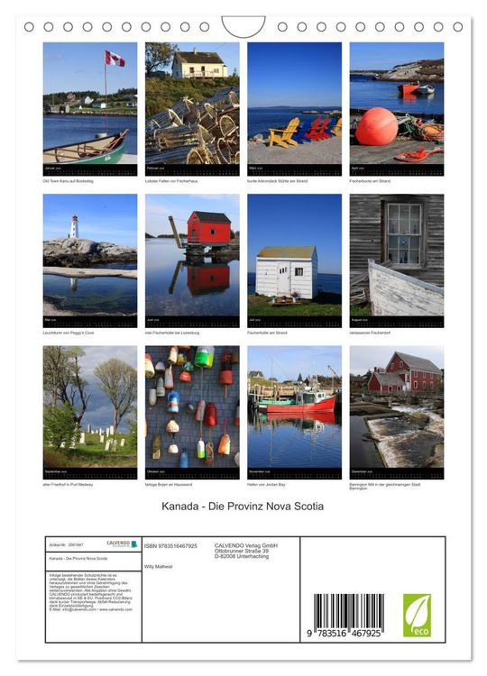 Produktbild: Kanada - Die Provinz Nova Scotia (Wandkalender 2026 DIN A4 hoch), CALVENDO Monatskalender