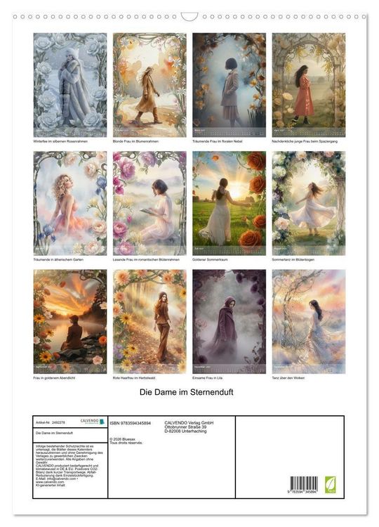 Produktbild: Die Dame im Sternenduft (Wandkalender 2027 DIN A2 hoch), CALVENDO Monatskalender