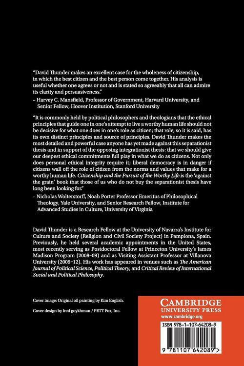 Produktbild: Citizenship and the Pursuit of the Worthy Life