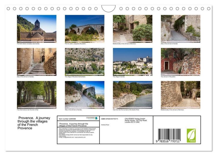Produktbild: Provence. A journey through the villages of the French Provence (Wall Calendar 2027 DIN A4 landscape), CALVENDO 12 Month Wall Calendar