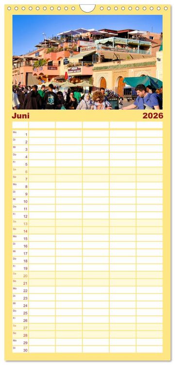 Produktbild: Familienplaner 2026 - Faszinierendes Marokko mit 5 Spalten (Wandkalender, 21 x 45 cm) CALVENDO