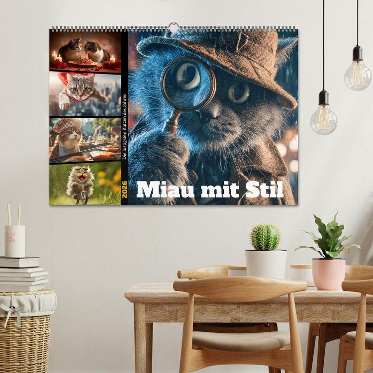 Produktbild: Miau mit Stil (Wandkalender 2026 DIN A2 quer), CALVENDO Monatskalender