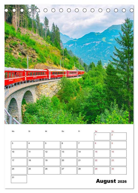 Produktbild: Rh&auml;tische Bahn - aussichtsreiches Bahnerlebnis (Tischkalender 2026 DIN A5 hoch), CALVENDO Monatskalender