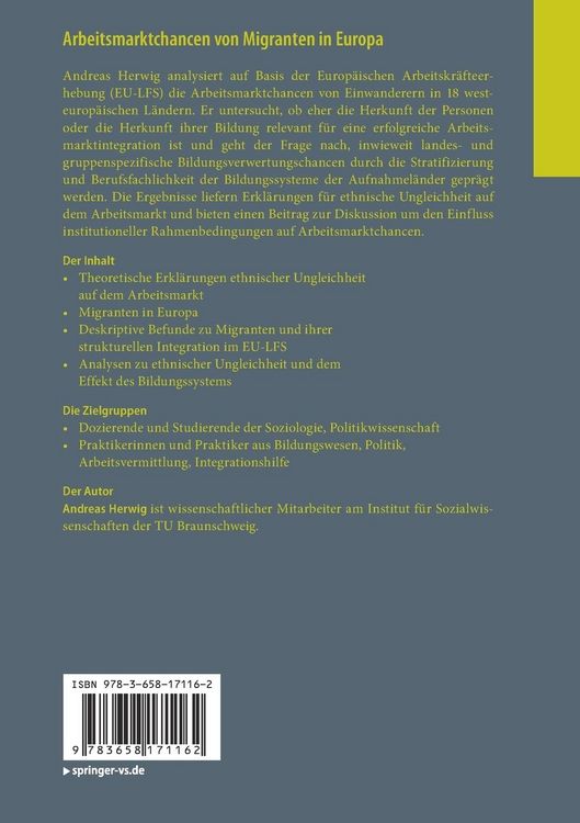 Produktbild: Arbeitsmarktchancen von Migranten in Europa