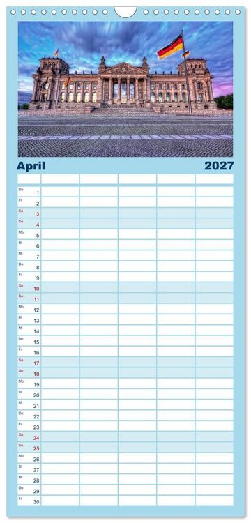 Produktbild: Familienplaner 2027 - Berlin mit 5 Spalten (Wandkalender, 21 x 45 cm) CALVENDO