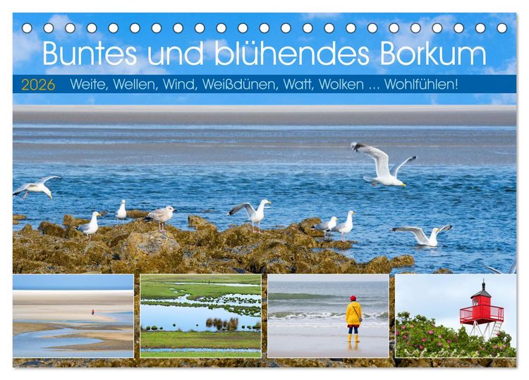 Produktbild: Buntes und bl&uuml;hendes Borkum (Tischkalender 2026 DIN A5 quer), CALVENDO Monatskalender