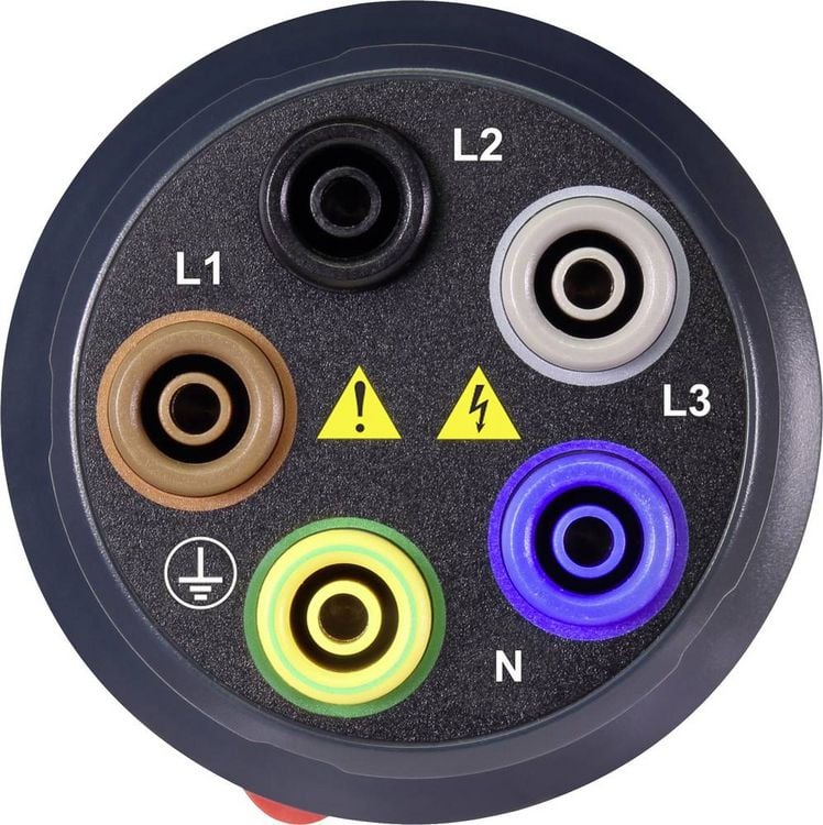 Produktbild: VOLTCRAFT VMA-3L 32 Messadapter CEE-Stecker 32A 5polig - Buchse 4mm Dunkelgrau, Rot
