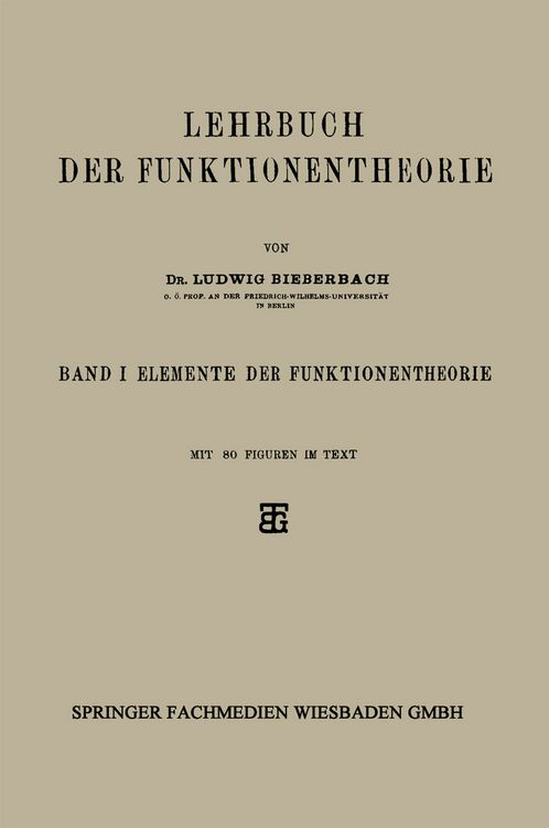 Produktbild: Lehrbuch der Funktionentheorie