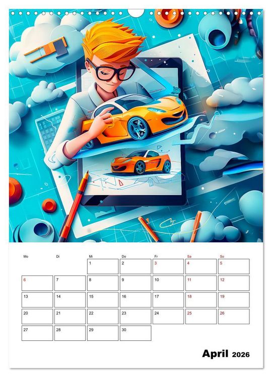 Produktbild: Traumjobs von Morgen - Der Zukunfts-Planer f&uuml;r gro&szlig;e Tr&auml;ume (Wandkalender 2026 DIN A3 hoch), CALVENDO Monatskalender