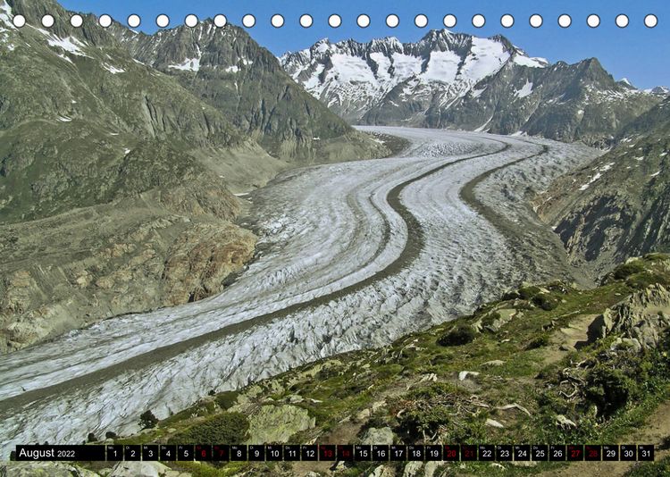 Produktbild: Aletschgletscher - Gr&ouml;&szlig;ter und l&auml;ngster Gletscher der Alpen (Tischkalender 2022 DIN A5 quer)