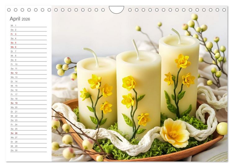 Produktbild: Kerzenpoesie - Romantische Kerzenkunst in stimmungsvollen Szenen (Wandkalender 2026 DIN A4 quer), CALVENDO Monatskalender