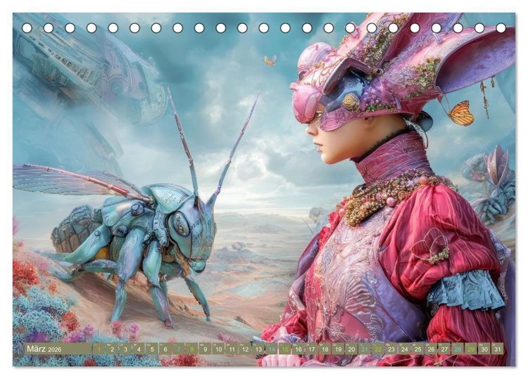 Produktbild: Insektenplanet - Surrealer Science-Fiction (Tischkalender 2026 DIN A5 quer), CALVENDO Monatskalender