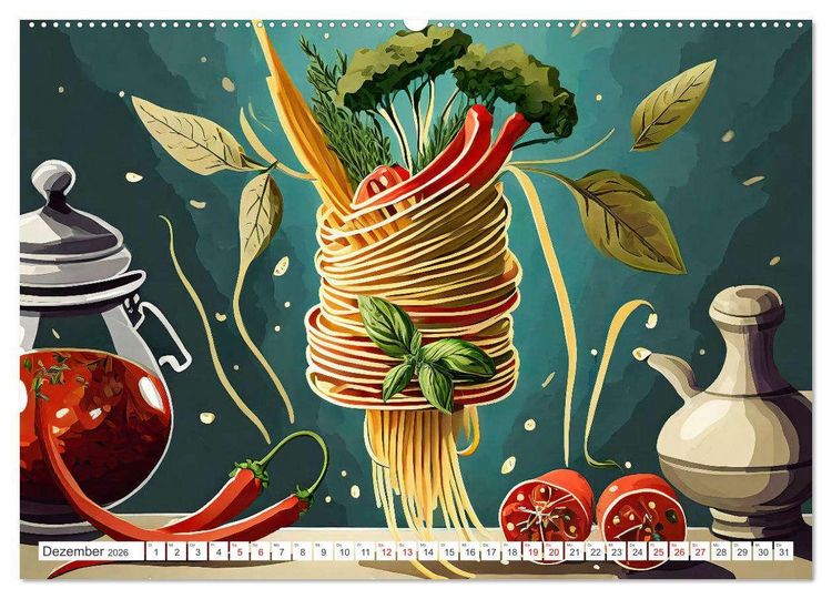 Produktbild: Nudel Varianten (Wandkalender 2026 DIN A2 quer), CALVENDO Monatskalender