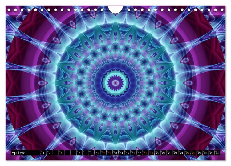 Produktbild: Energie - Mandalas, Spiritualit&auml;t durch die Farbe Lila (Wandkalender 2026 DIN A4 quer), CALVENDO Monatskalender