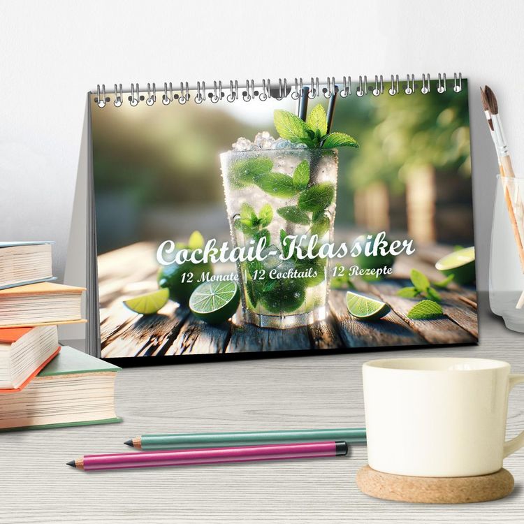 Produktbild: Cocktail-Klassiker (Tischkalender 2026 DIN A5 quer), CALVENDO Monatskalender