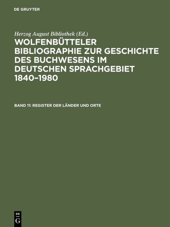 Produktbild: Register der L&auml;nder und Orte